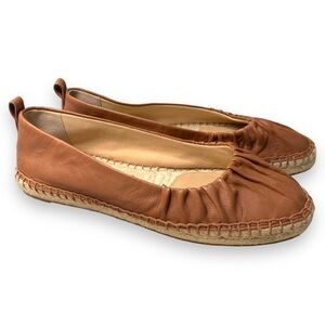 Lauren Ralph Lauren Leather Cecilia Espadrilles Brown Size 6 NWOT